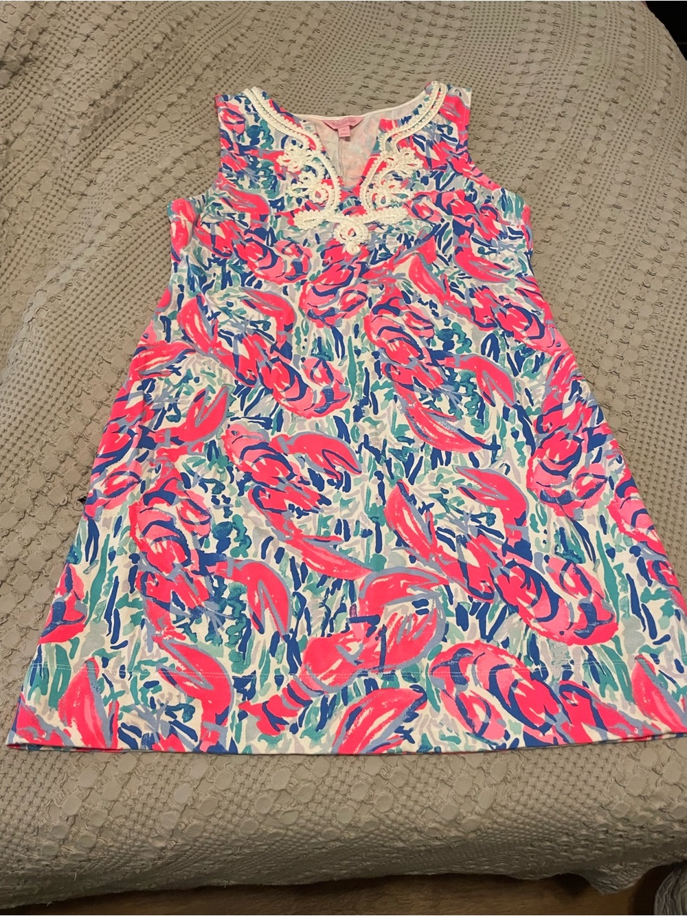 Lilly lobster embroidered shift dress